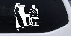 Man Woman Piano Line Art Music Car or Truck Window Decal Sticker