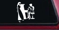 Man Woman Piano Line Art Music Car or Truck Window Decal Sticker