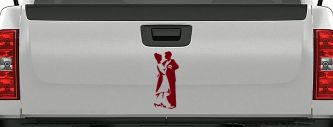 Dancing Couple Line Art Decal Car Truck Window Vinyl Sticker (Burgundy)