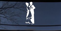 Couple Dancing Line Art People Car or Truck Window Decal Sticker