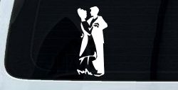 Couple Dancing Line Art People Car or Truck Window Decal Sticker