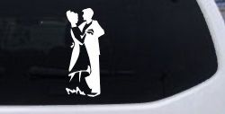 Couple Dancing Line Art People Car or Truck Window Decal Sticker