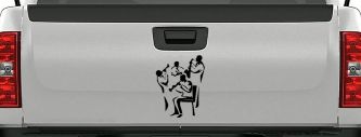 Band Playing Line Art Music Car or Truck Window Decal Sticker (Black)