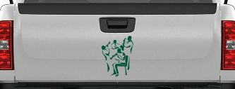 Band Playing Line Art Music Car or Truck Window Decal Sticker (Dark Green)
