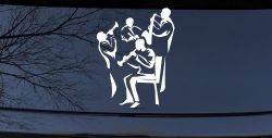 Band Playing Line Art Music Car or Truck Window Decal Sticker