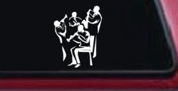 Band Playing Line Art Music Car or Truck Window Decal Sticker