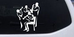 Band Playing Line Art Music Car or Truck Window Decal Sticker