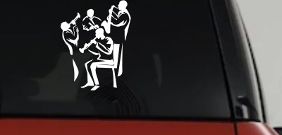 Band Playing Music Car Decal - Line Art Vinyl Sticker for Trucks Windows