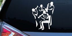 Band Playing Line Art Music Car or Truck Window Decal Sticker