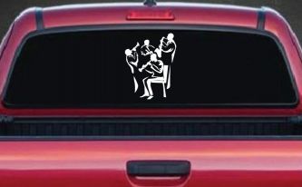 Band Playing Line Art Music Car or Truck Window Decal Sticker