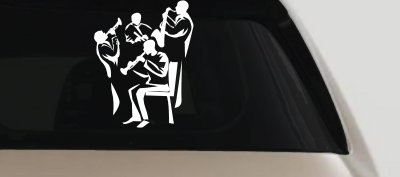 Band Playing Music Car Decal - Line Art Vinyl Sticker for Trucks Windows