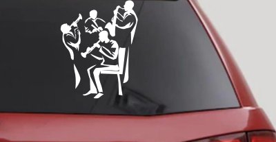 Band Playing Music Car Decal - Line Art Vinyl Sticker for Trucks Windows