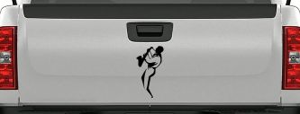 Jazz Man With Saxophone Music Car or Truck Window Decal Sticker (Black)