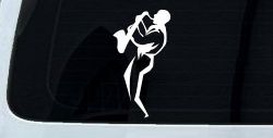 Jazz Man With Saxophone Music Car or Truck Window Decal Sticker