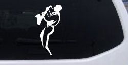 Jazz Man With Saxophone Music Car or Truck Window Decal Sticker