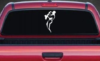 Jazz Man With Saxophone Music Car or Truck Window Decal Sticker