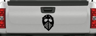 Hockey Mask Sports Car or Truck Window Decal Sticker (Black)