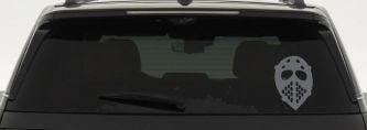 Hockey Mask Sports Car or Truck Window Decal Sticker (Silver)
