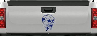 Bloody Zombie Head Funny Car or Truck Window Decal Sticker (Navy)