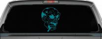 Bloody Zombie Head Funny Car or Truck Window Decal Sticker (Turquoise Blue)