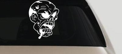 Bloody Zombie Head Decal for Car Truck Window Funny Vinyl Sticker