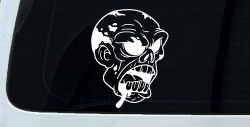 Bloody Zombie Head Funny Car or Truck Window Decal Sticker