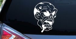 Bloody Zombie Head Funny Car or Truck Window Decal Sticker