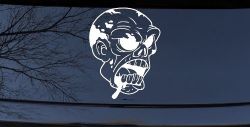 Bloody Zombie Head Funny Car or Truck Window Decal Sticker