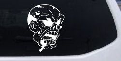 Bloody Zombie Head Funny Car or Truck Window Decal Sticker