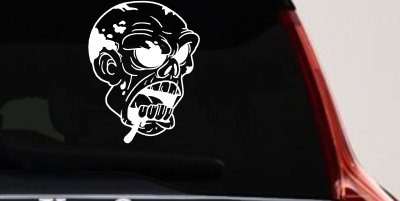 Bloody Zombie Head Decal for Car Truck Window Funny Vinyl Sticker