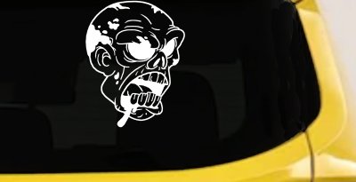 Bloody Zombie Head Decal for Car Truck Window Funny Vinyl Sticker