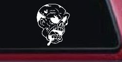 Bloody Zombie Head Funny Car or Truck Window Decal Sticker
