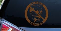 Zombie Hunter Car Decal Funny Vinyl Sticker Truck Window (Copper)
