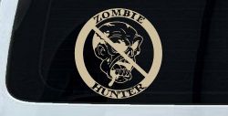 Zombie Hunter Funny Car or Truck Window Decal Sticker (Desert Sand)