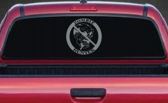 Zombie Hunter Funny Car or Truck Window Decal Sticker (Telegrey)