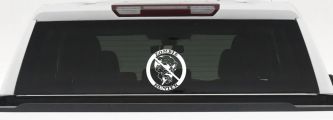 Zombie Hunter Funny Car or Truck Window Decal Sticker (White)