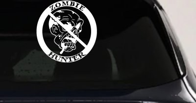 Zombie Hunter Car Decal Funny Vinyl Sticker Truck Window