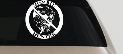Zombie Hunter Car Decal Funny Vinyl Sticker Truck Window