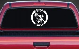 Zombie Hunter Funny Car or Truck Window Decal Sticker