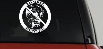 Zombie Hunter Car Decal Funny Vinyl Sticker Truck Window