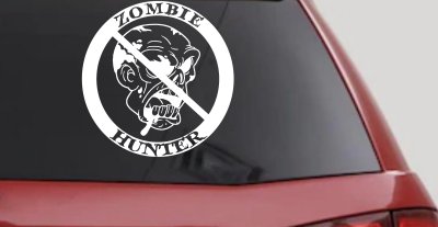 Zombie Hunter Car Decal Funny Vinyl Sticker Truck Window