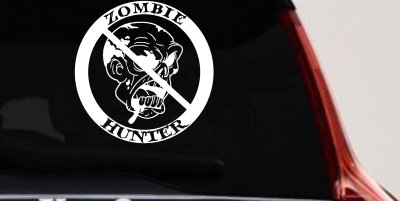 Zombie Hunter Car Decal Funny Vinyl Sticker Truck Window