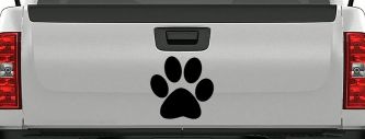 Dog or Cat Paw Sports or Animals Car or Truck Window Decal Sticker (Black)