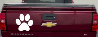 Dog or Cat Paw Sports or Animals Car or Truck Window Decal Sticker (White)