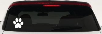 Dog or Cat Paw Sports or Animals Car or Truck Window Decal Sticker (White)