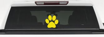 Dog or Cat Paw Sports or Animals Car or Truck Window Decal Sticker (Yellow)