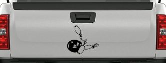 Funny Bowling Ball and Pins Sports Car or Truck Window Decal Sticker (Black)