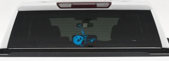 Funny Bowling Ball and Pins Sports Car or Truck Window Decal Sticker (Blue)