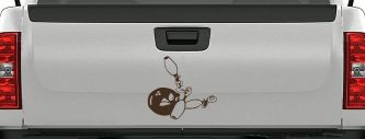 Funny Bowling Ball and Pins Sports Car or Truck Window Decal Sticker (Brown)
