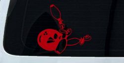 Funny Bowling Ball Pins Decal Car Truck Window Vinyl Sticker (Red)